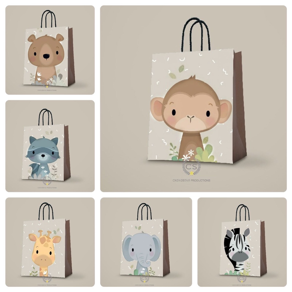 

Paper bag Tas kado Animal Cheviostar Goodie bag Tas kertas Souvenir Ultah Box wrapping paper Shopping bag Kraft paper Clothing store bag