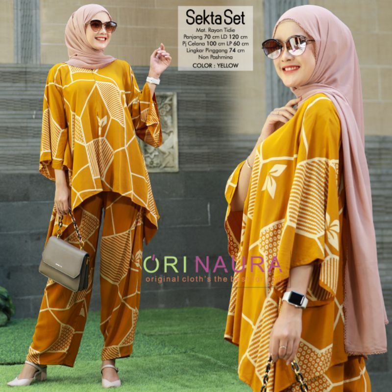 One Set CP WAKA Garis Tiedye Polkadot Jumbo Setelan Oversize Sekta Lafa Bat wings