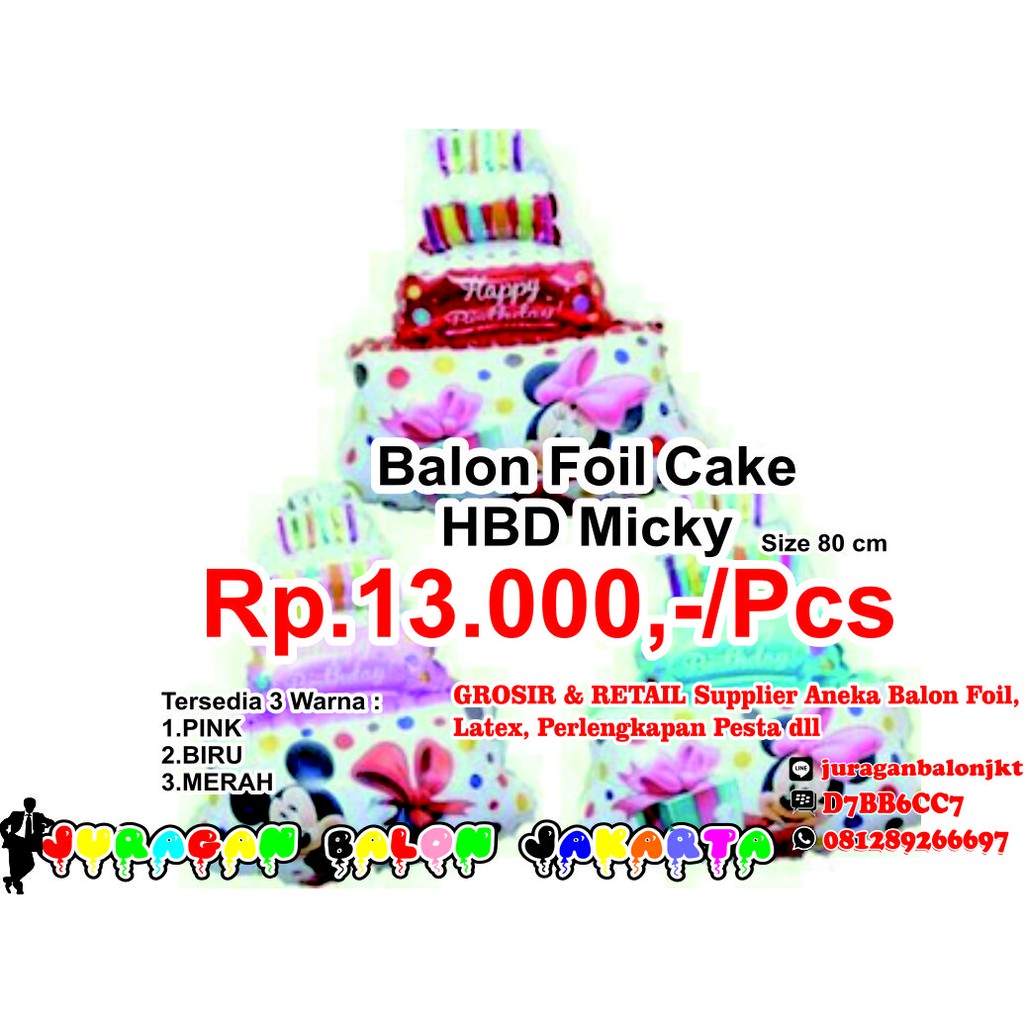 

Balon Foil Cake HBD Micky
