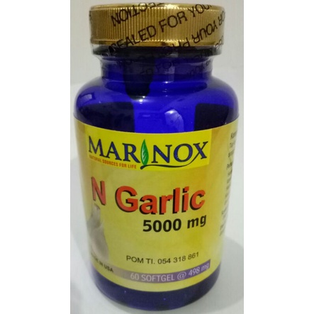 N Garlic 5000 mg vitamin MARINOX 60 sofgel ed 12/2023 (promo) free 2 tube vit c