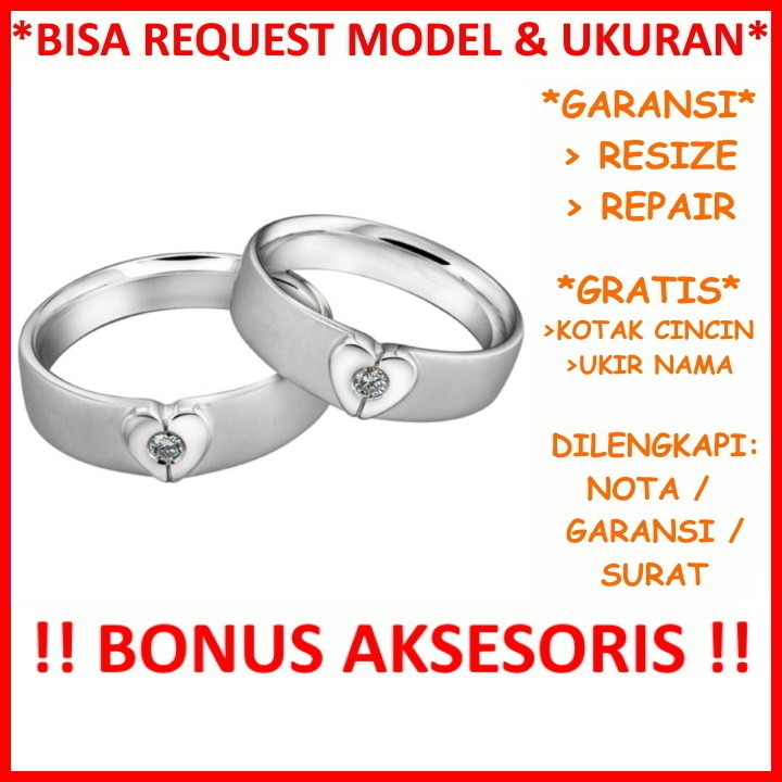 Bisa Pesan Model Cincin Couple Kawin Nikah Tunangan Silver Garansi Perak Asli Gratis Tulis Ukir Nama Id158
