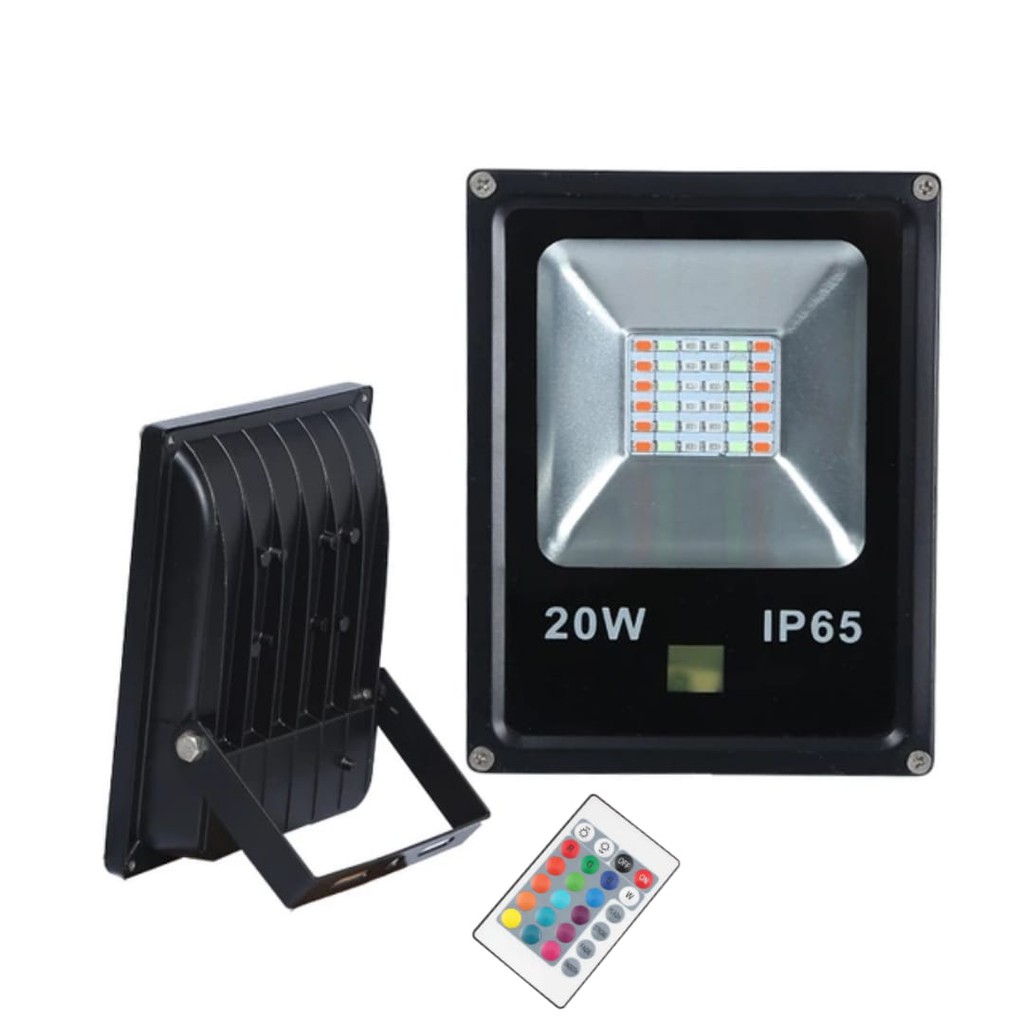 Lampu Sorot Rgb 20w 20watt Remote IR Untuk Taman Panggung Warna Warni Berkualitas Outdoor Waterproof