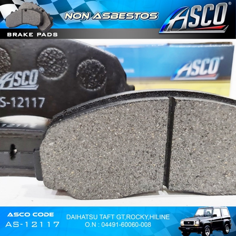 Brake Pad Kampas Rem Depan Set Feroza, Taft GT / Hi-Line, Rocky ASCO AS-12117