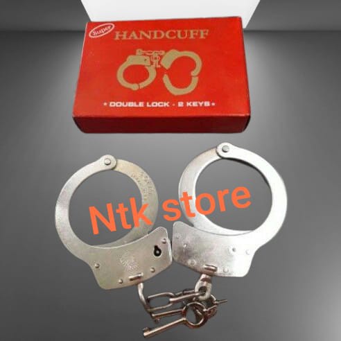 HandCuff Borgol Tangan - BORGOL Polisi Satpam Security Double Lock Key Original