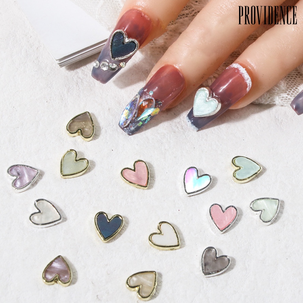 Providence 10Pcs / Set Stiker Kuku Motif Hati 3D Untuk Dekorasi Nail Art / Manicure DIY