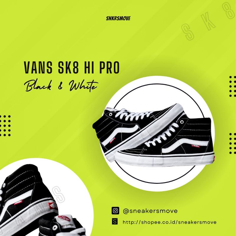 Vans Sk8 Hi Pro Black White Original