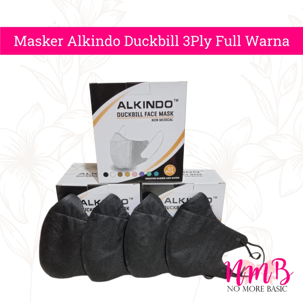 Masker Alkindo Duckbill Full Warna Garis 3ply Isi 50 Face Mask 3 Ply Medical Mask Anti Virus