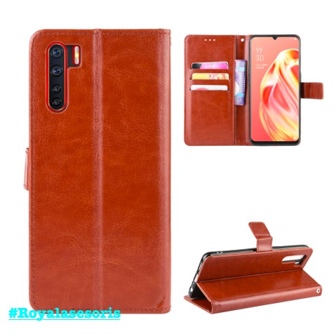 Casing Oppo A91 / F15 Flip Cover Wallet Leather Case