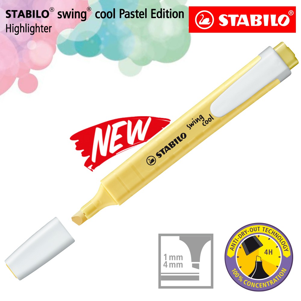  STABILO  Swing Cool Pastel Milky Yellow Highlighter Warna  