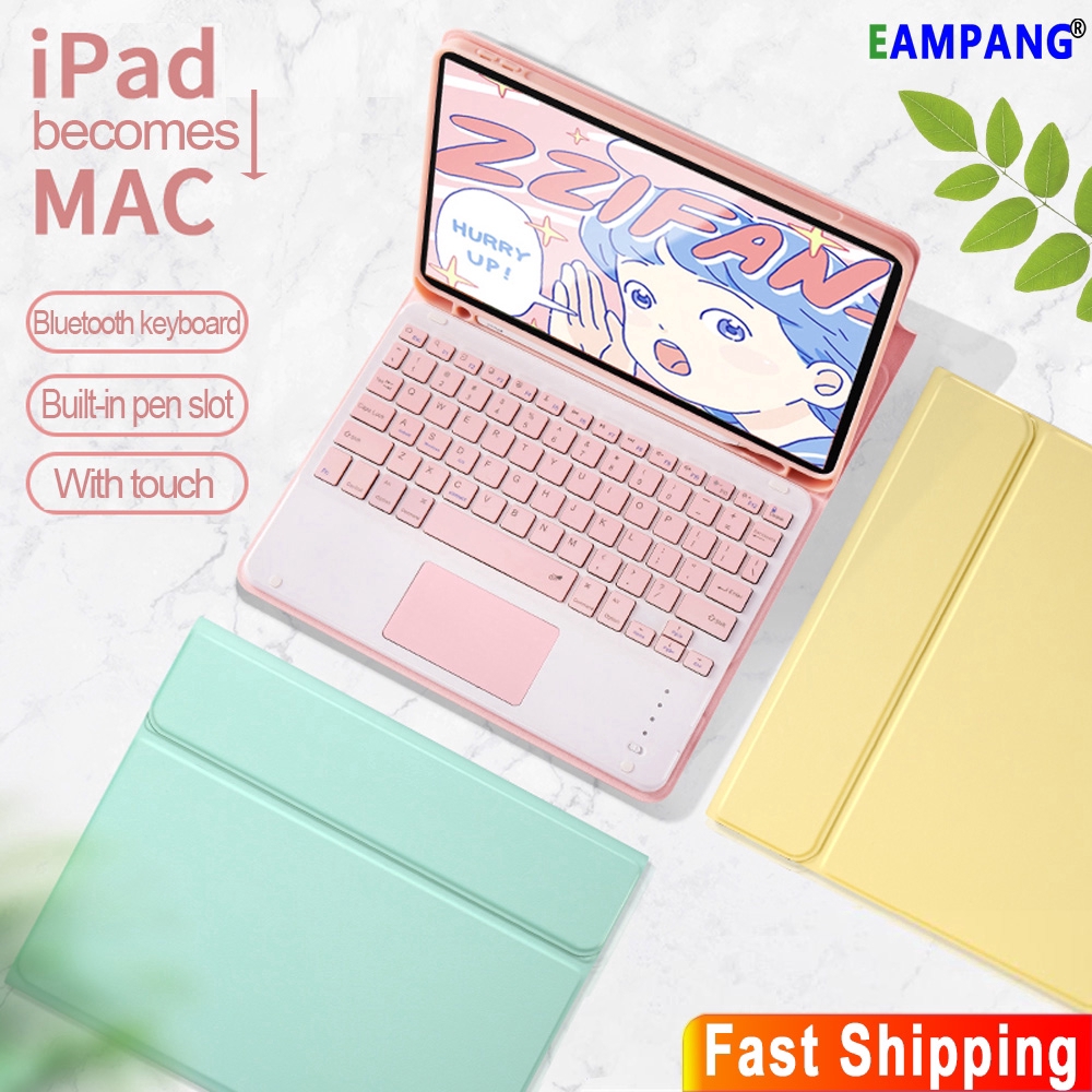 Case Bahan Kulit Dengan Touchpad Keyboard Pen Untuk Apple