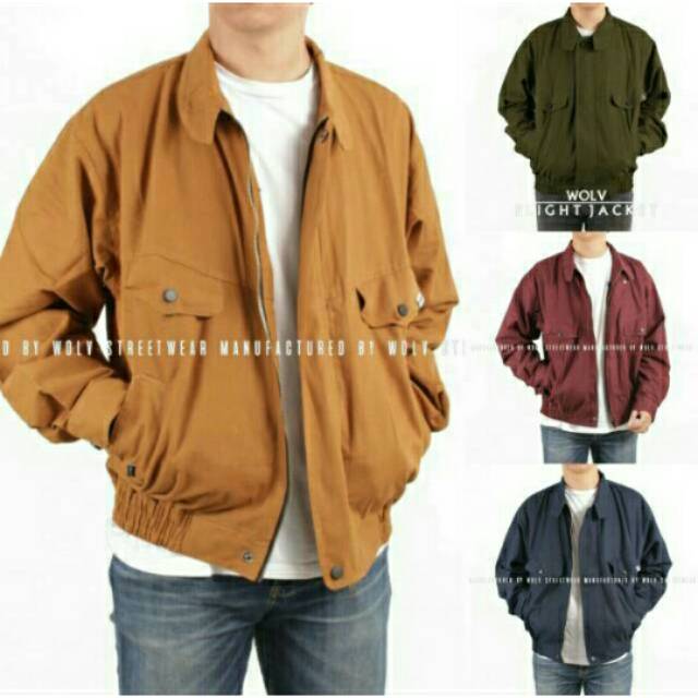 Semi Parka Flight Jacket Pria Kanvas