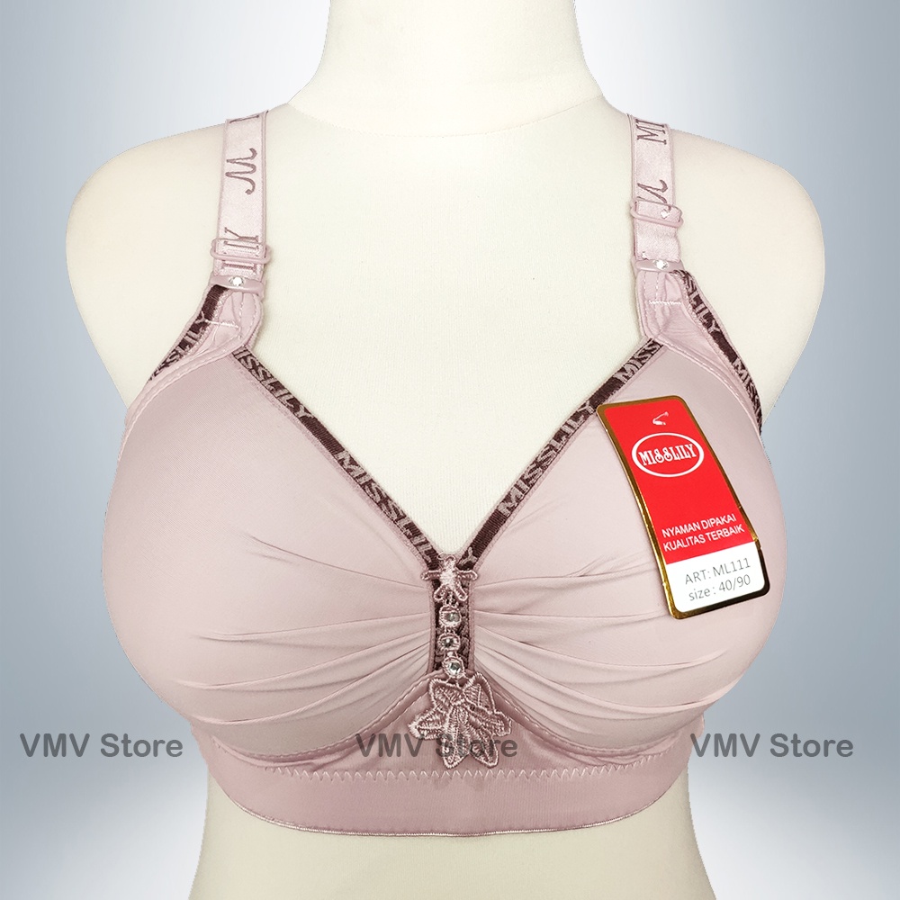 Bra Misslily L 111 Import Cup C Besar Jumbo Kait 3 Brukat Tanpa Kawat Bh Jupe Miss Lily Original