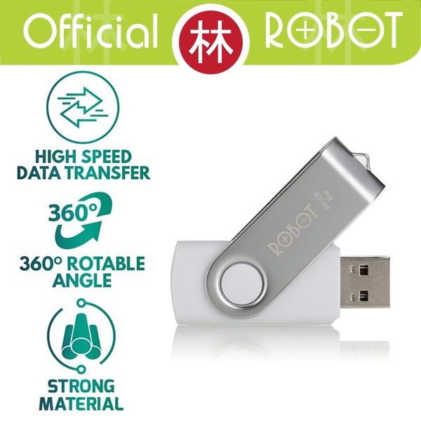 Robot RF108 Flashdisk (8GB) Rotatable USB with Package ORI