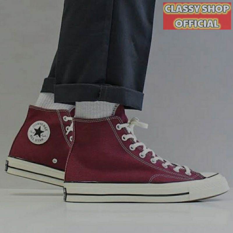 CONVERSE CT HIGH 70'S MERAH MAROON GRADE ORI