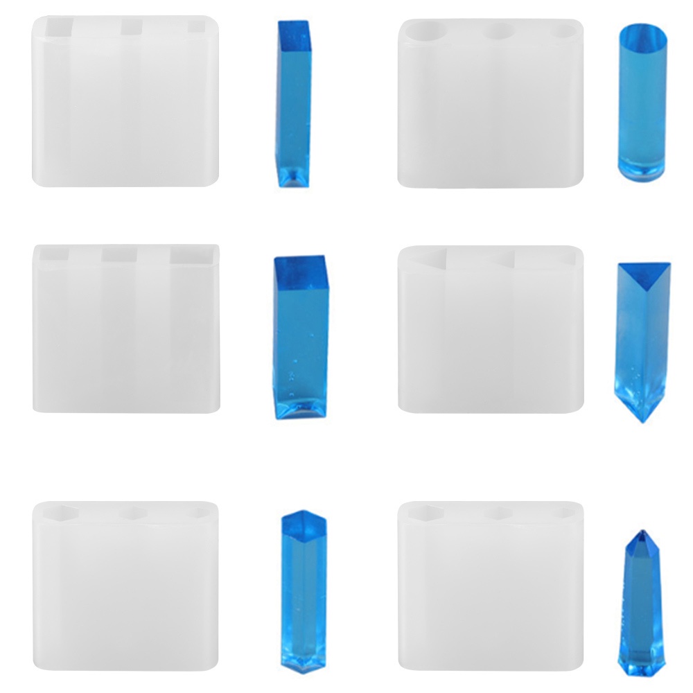 Cetakan Resin Epoxy Bahan Silikon Transparan Bentuk Silinder Poligonal Untuk Membuat Perhiasan