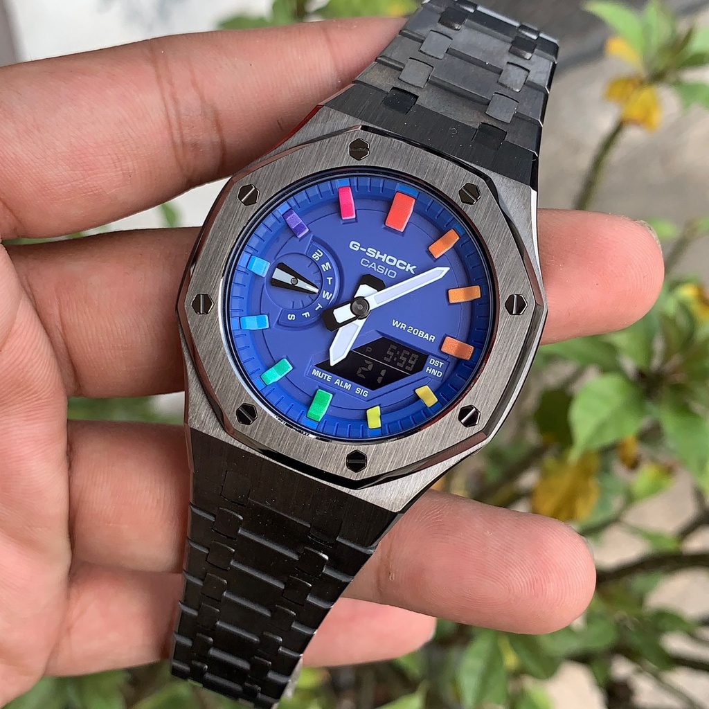 Jam G-Shock GShock GA-2100 GA2100 HC-2 Rainbow Original Gun Metal Gen3