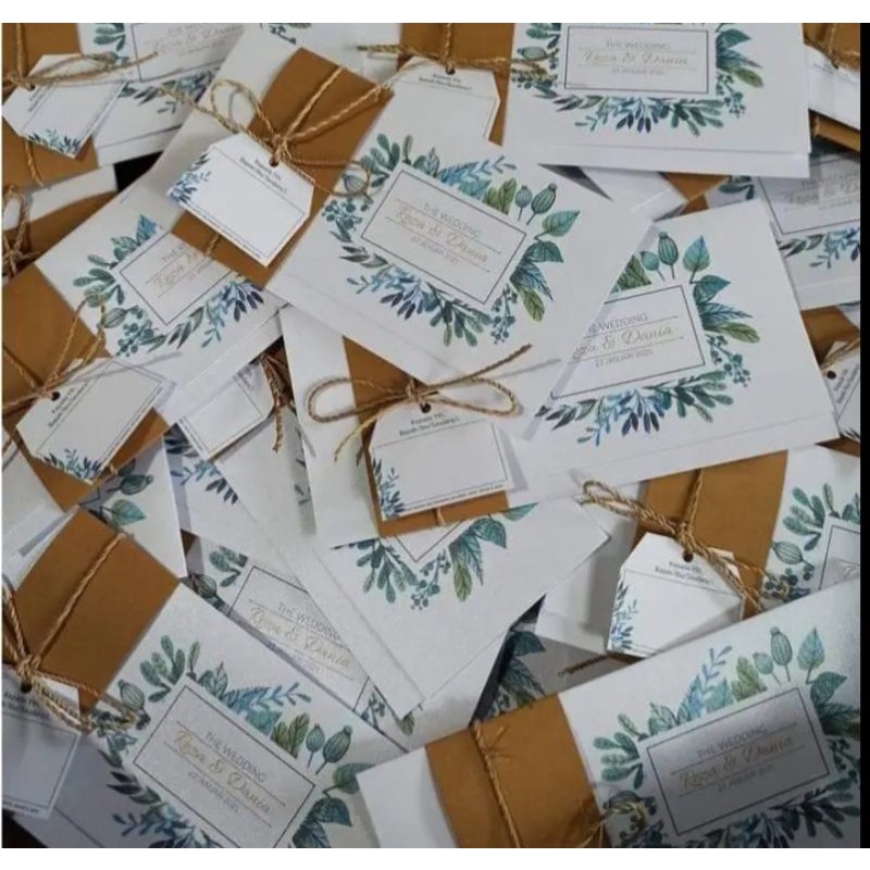 undangan pernikahan simple tali rustic