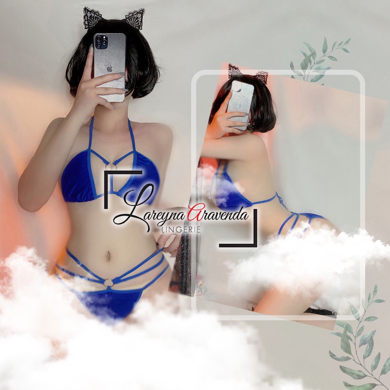 Lingerie Set Bra Lingerie + Celana Dalam Seksi Model Blue Crab Panties LG027(P0N7) Lingerie Sexy Lin