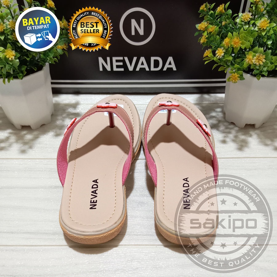 PROMO 4.4 RAMADHAN SALE !! SANDAL ANAK PEREMPUAN JAPIT 2-BUNGA SALEM KREM TAN MARUN / SAKIPO