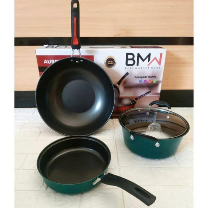 Panci Teflon Set Bmw Aurora 4Pcs / Cookware Set 4Pcs Ragilanggara20