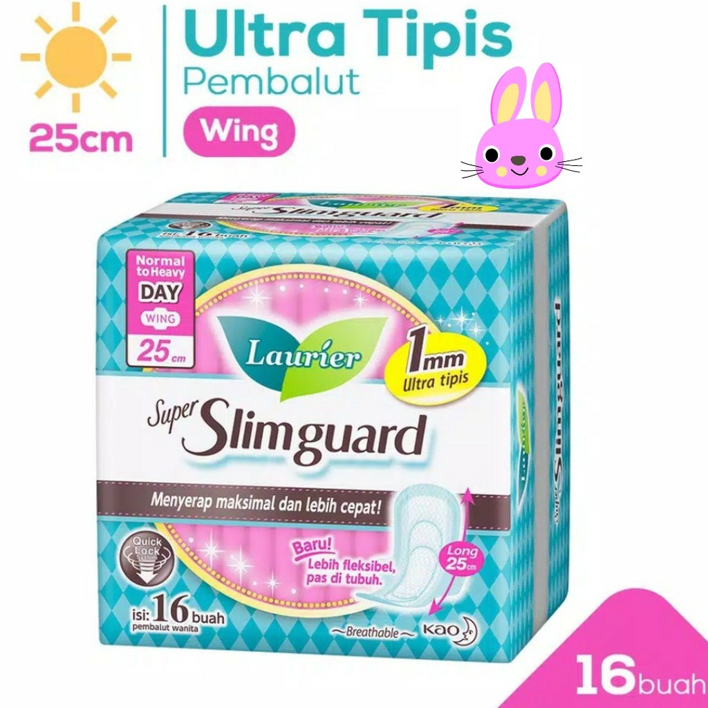 Laurier Slimguard Wing 25cm 16 pads pembalut kewanitaan (no.38)