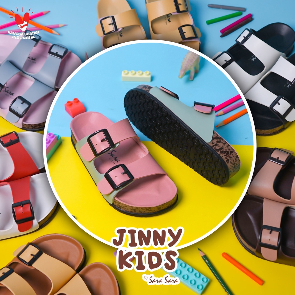 Sarasara JINNY KIDS Size 31-35 Sendal slop anak casual sandal selop anak model birken ban dua