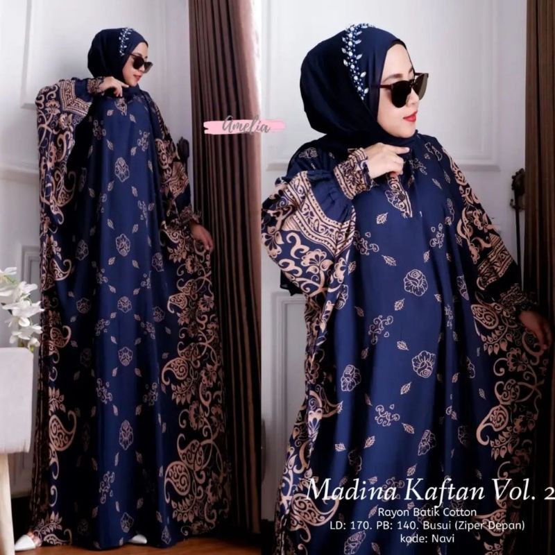 KAFTAN MADINA JUMBO GAMIS RAYONPREMIUM LONG DRESS BATIK BIG SIZE BAJU