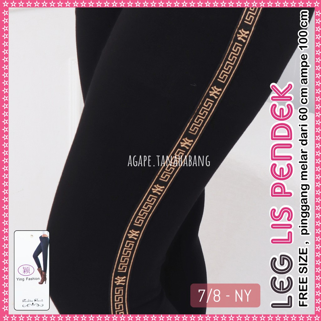 Legging Lis Pendek Wanita / Legging List Pendek import wanita / legging fashion wanita-Lis 7/8 -NY NEW YORK