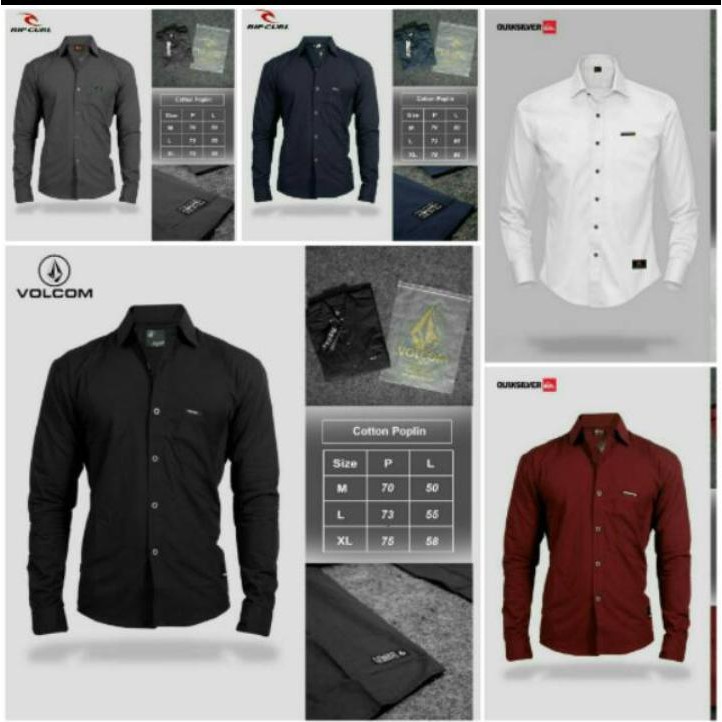 Kemeja Formal Polos Premium Original Volcom Quiqsilver Rifcurl