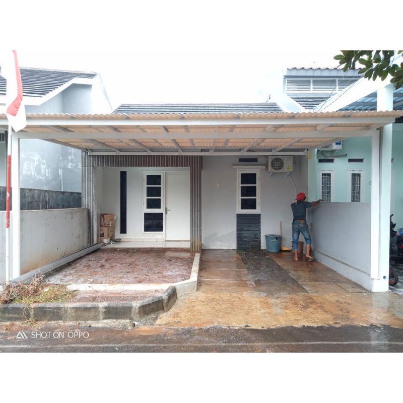 kanopi garasi atap alderon RS rangka besi