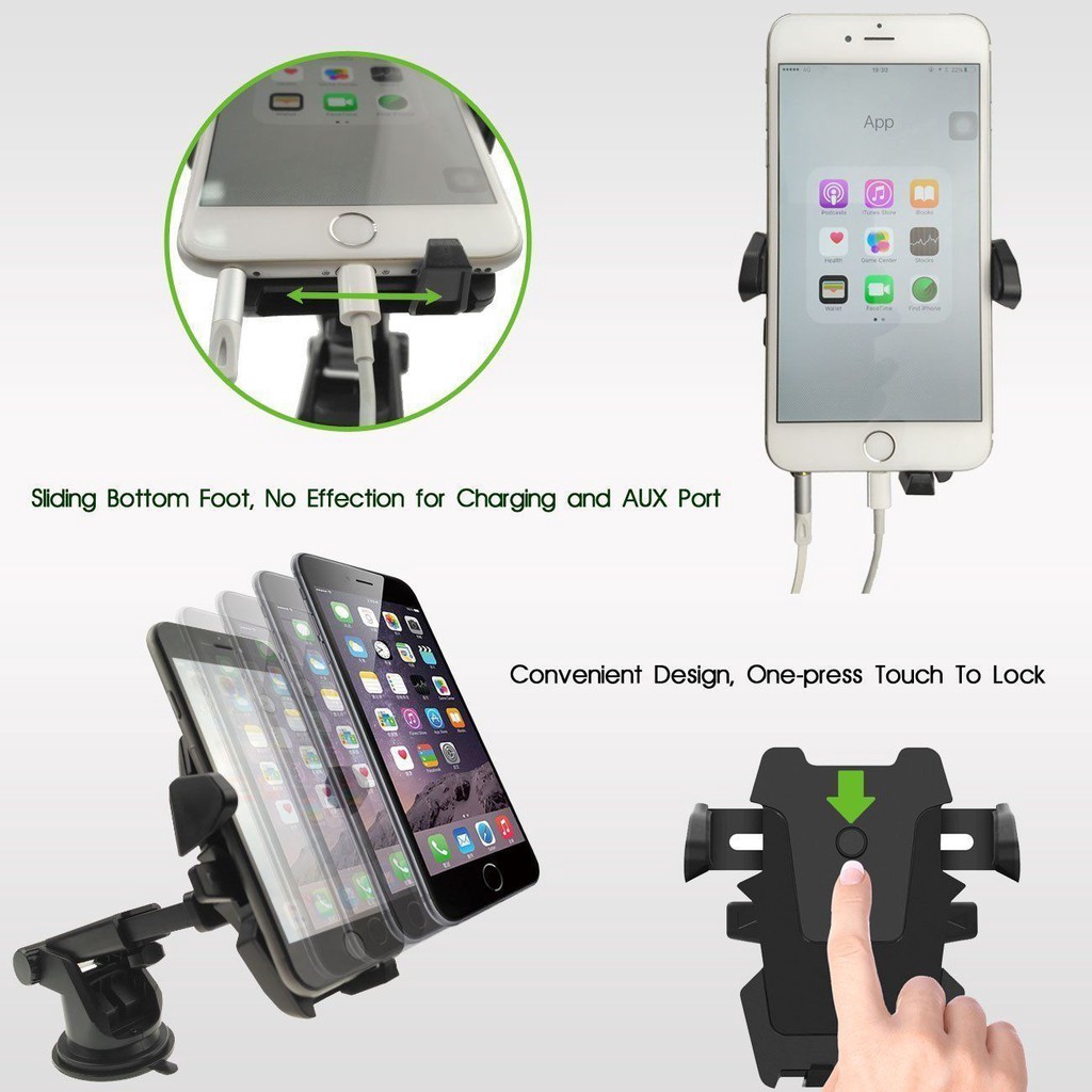 Universal 360 Rotasi Dudukan Ponsel Mobil / Dasbor Kaca Depan yang Dapat Ditarik Suction Phone GPS Mount / Di Dalam Mobil Dukungan Magnetik Smartphone Stand / Untuk iPhone 11 Pro XS Max Ponsel Android Xiaomi Huawei Samsung