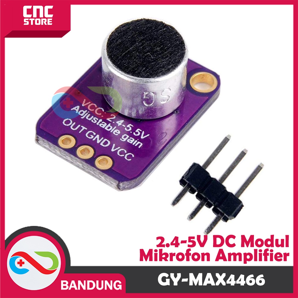 GY-MAX4466 ELECTRET MICROPHONE AMPLIFIER SENSOR SUARA ADJUSTABLE GAIN