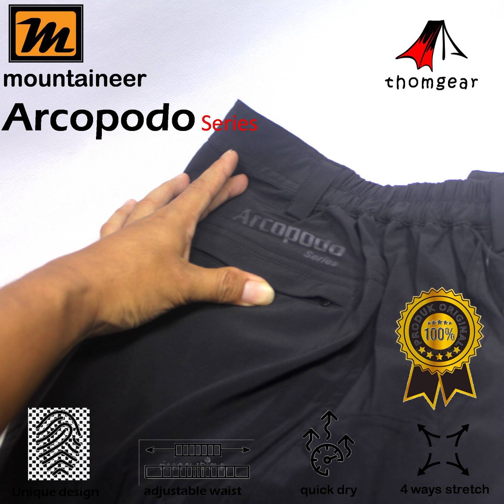 Mountaineer Arcopodo Celana Gunung Hiking Pendek Olahraga Quickdry Stretch Thomgear Paiton Probolinggo