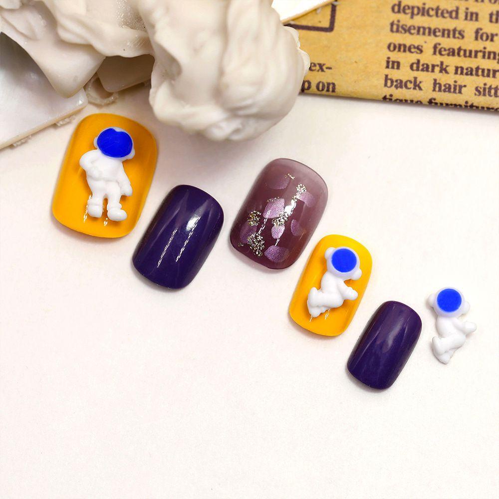 Agustinina Astronot Nail Art Perhiasan Kreatif Spaceman Kartun DIY Ornamen