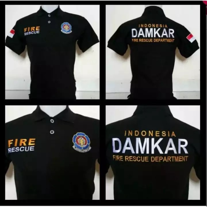 KAOS KERAH POLO DAMKAR - KAOS DISHUB FULL BORDIR