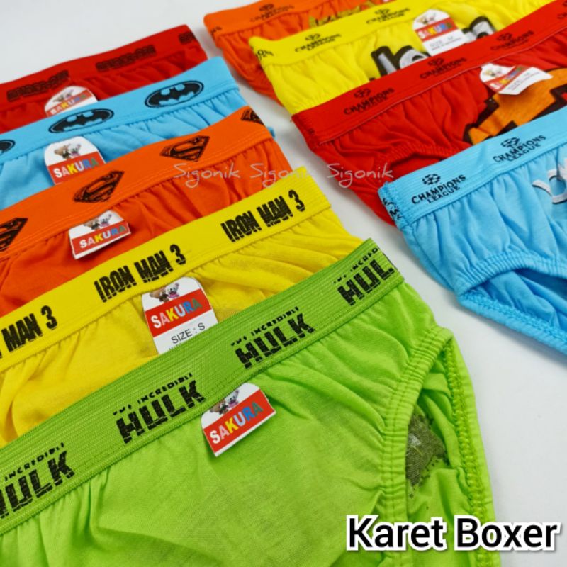 CD Celana Dalam Anak Cowok Boy S M L Allsize 1-6 Tahun Karet Boxer Motif Superhero Club Bola Random Batita Balita Paud TK Motif Karakter Murah Katun Bocah Laki-laki Sigonik