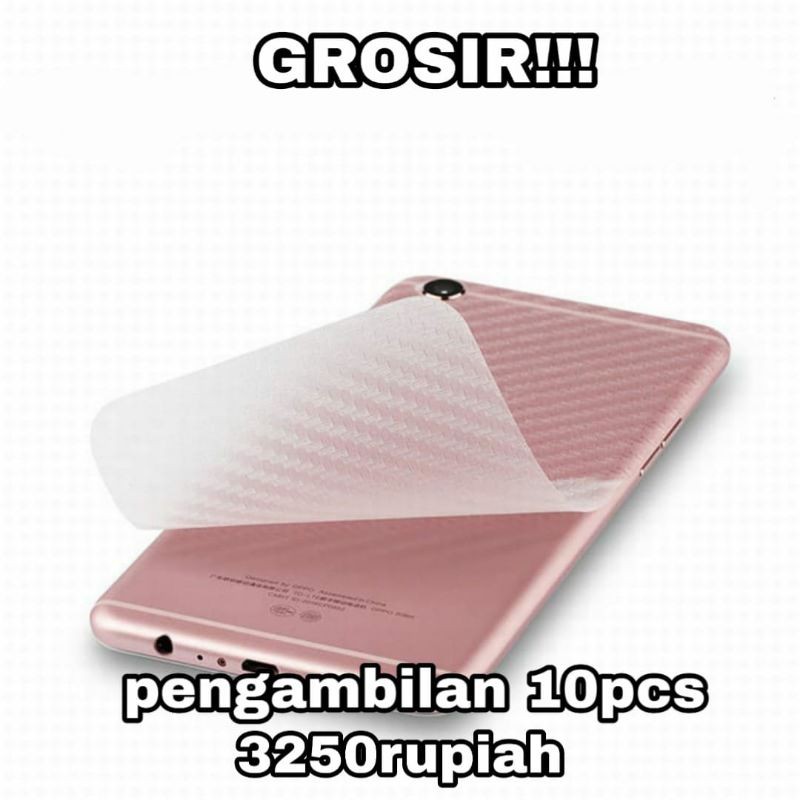 ( GROSIR 1.000 )Skin Carbon / Antigores Garskin All Brand Iphone / Samsung / Xiaomi/ Vivo/ Oppo/INFINIX/