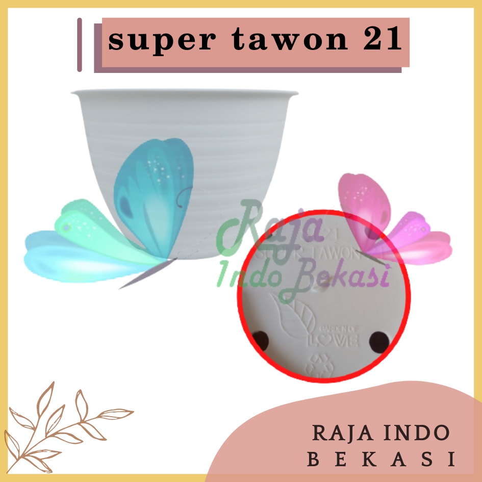 Pot Super Tawon 21 Putih Garden Of Love Pot Tawon Putih Pot Tawon Pirus 18 20 24 25 - Pot Tawon 21 Cm Tebal