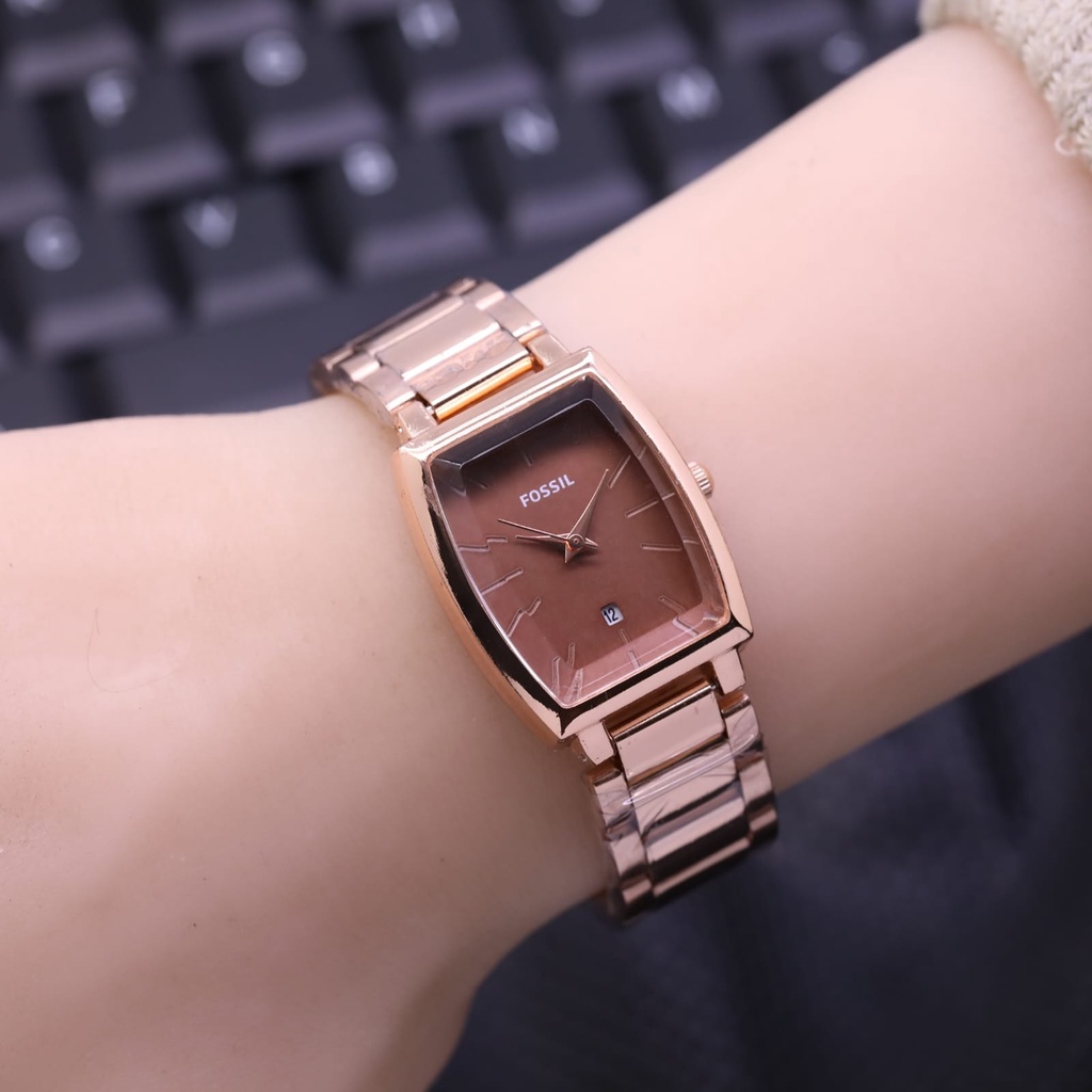 Jam Tangan Wanita Fashion L2756S Tali Rantai Tanggal Aktif Free Box &amp; Baterai