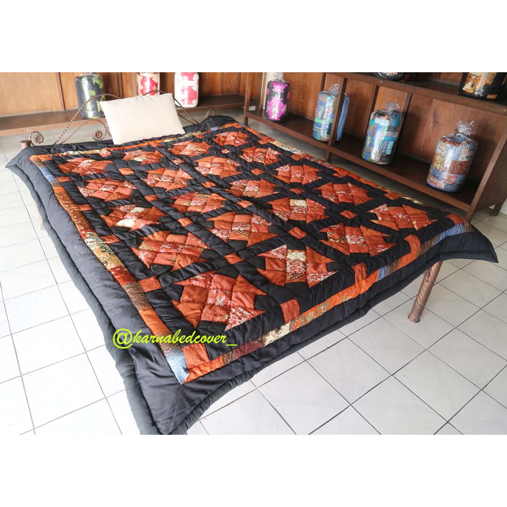 Bedcover/ SELIMUT Bali Batik Motif Bedwork Coklat Baru