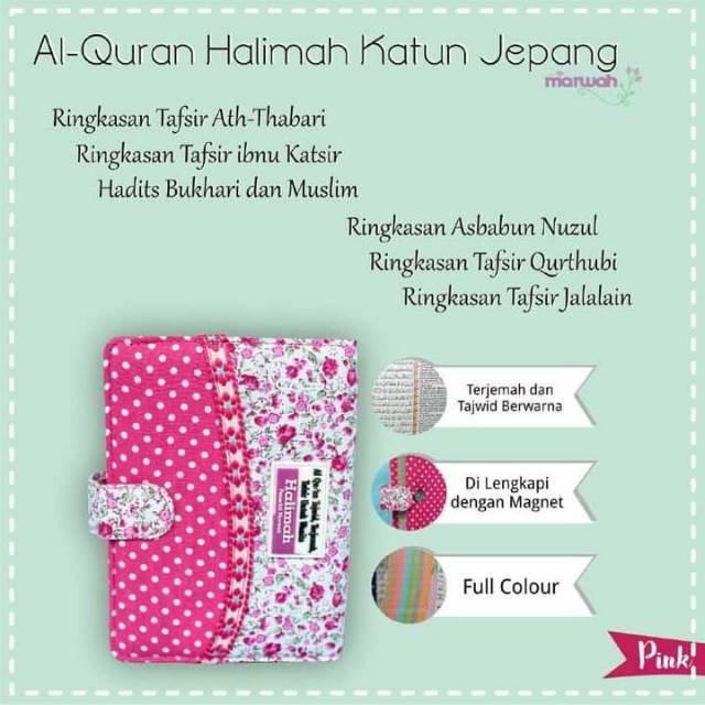 Al Qur'an Wanita Pelangi Terjemahan(Pink)