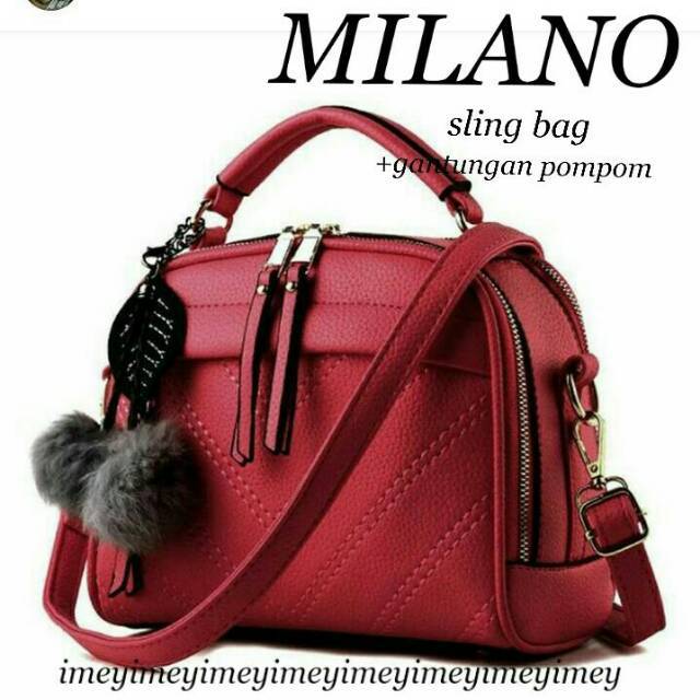 Tas milano /tas murah free pompom