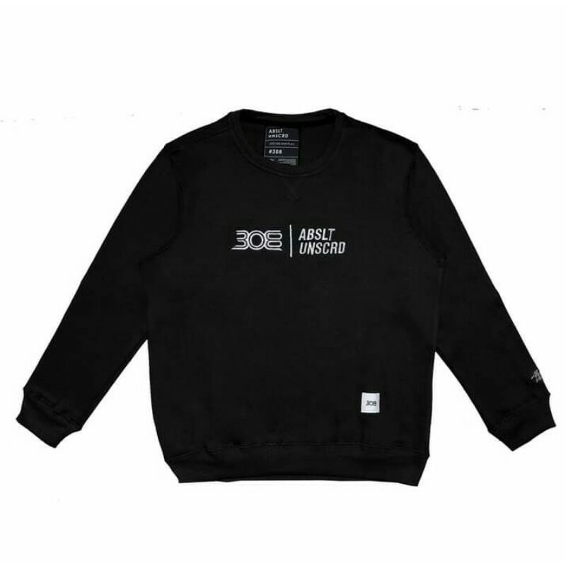 Abslt 308 Black Sweater Crewneck Unisex