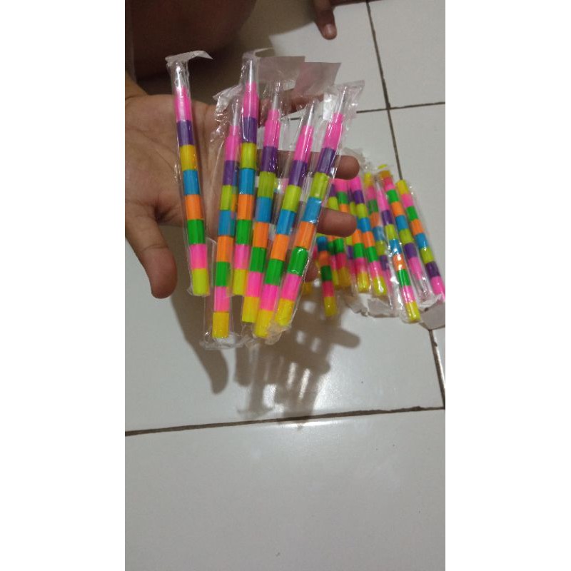 

mainan pensil pelangi susun isi 20 grosir