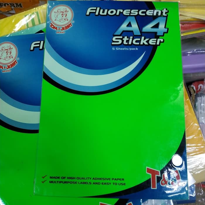

Sticker label A4 fluorescent TOM & JERRY tempel