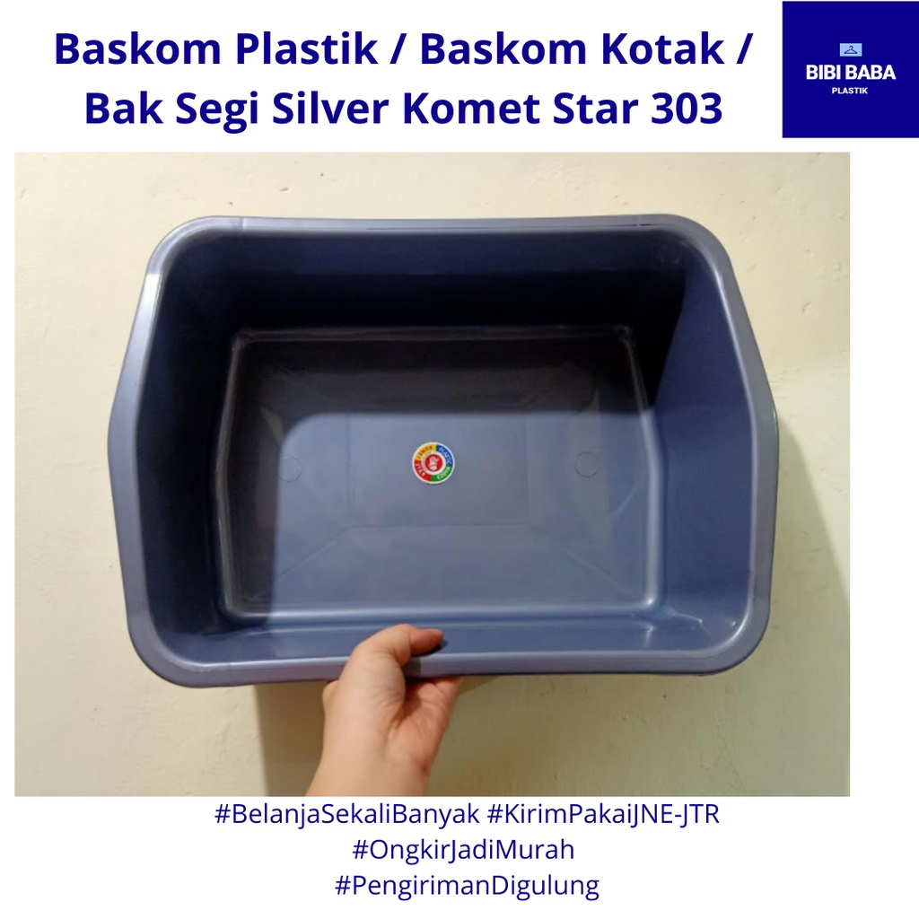 Baskom Plastik / Baskom Kotak / Bak Segi Silver Komet Star 303