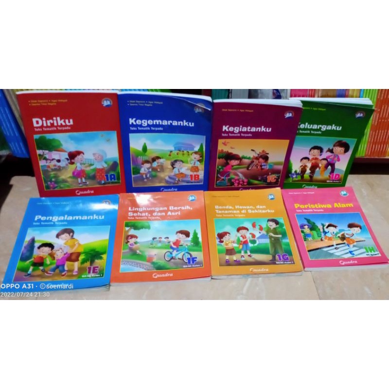 Teks Tematik Terpadu 1 ABCDEFGH Kelas 1 SD/MI K13 Quadra.