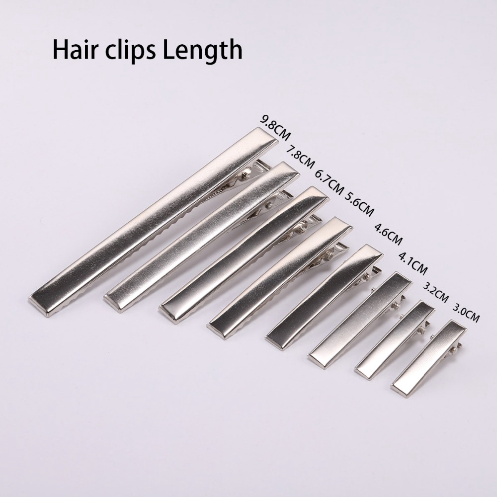 20pcs / Lot Jepit Rambut Buaya Prong Tunggal 30 / 40 / 45 / 55mm Dengan Gigi Kosong Untuk Membuat Perhiasan Diy