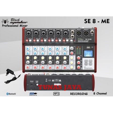 MIXER AUDIO BLACK SPIDER SE 8-ME 8CHANNEL ORIGINAL SE 8 ME