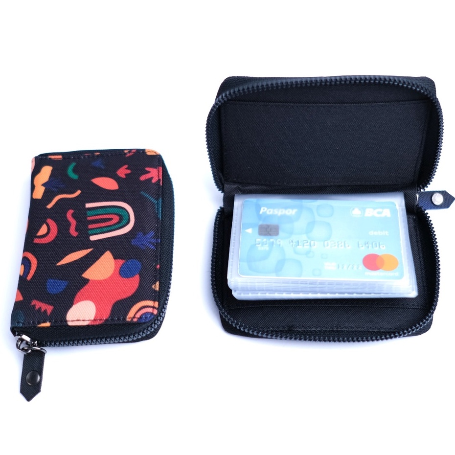 Dompet Card Holder Wallet Mini Resleting Tempat Kartu Atm Emas Antam 24 Slot